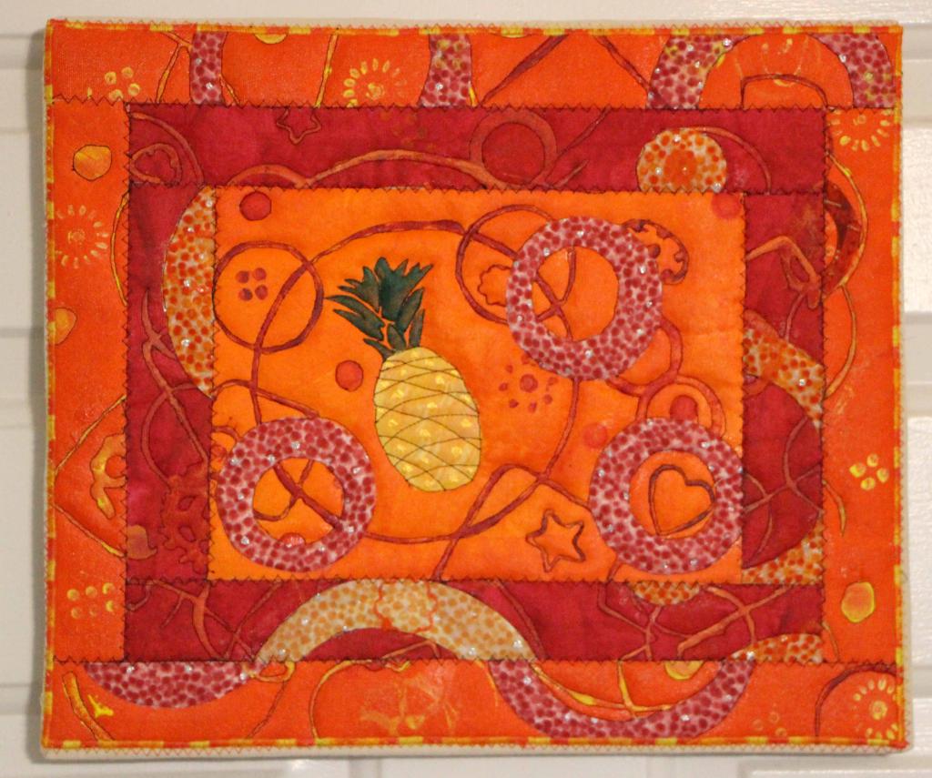 Pineapple on Orange with red