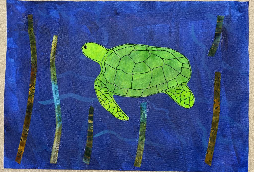 Watercolor sea turtle